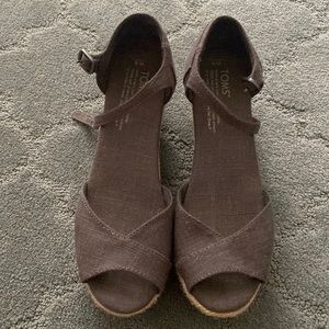 Toms Grey Wedges Size 6